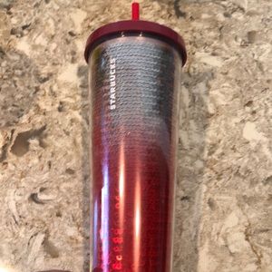Starbucks Red and Silver Sequins Tumbler